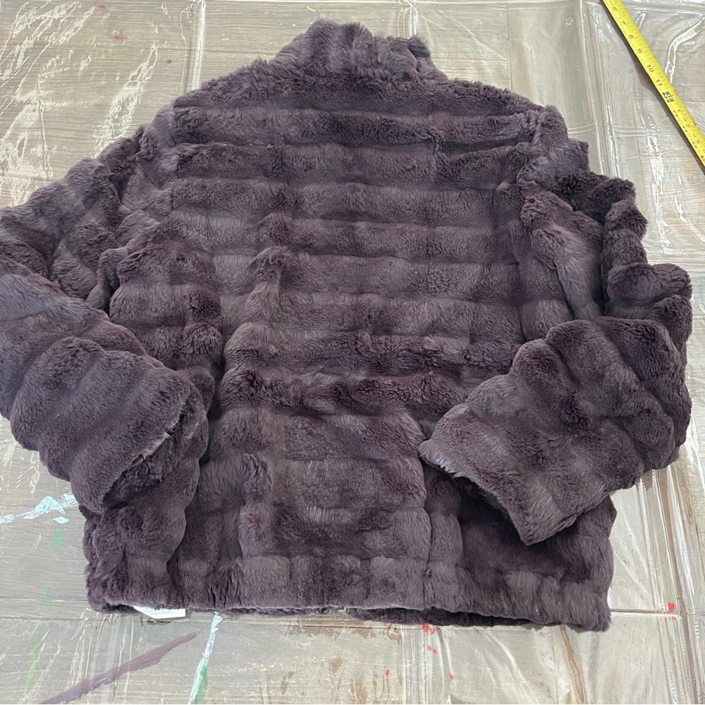 LINDA RICHARDS polar deep purple rabbit fur coat. Vintage - Picture 12 of 14
